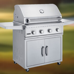 Broilmaster B-Series Essentials Pro 32in. Grill with 2-Door Cabinet & Shelves (Propane)