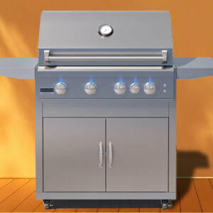 Broilmaster B-Series Loaded Pro+ Edition 32in. Grill with 2-Door Cabinet & Shelves (Natural Gas)